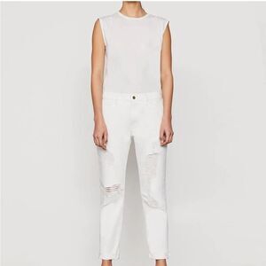 FRAME | NEW Le Garçon White Distressed Denim Jeans Women’s Size 26